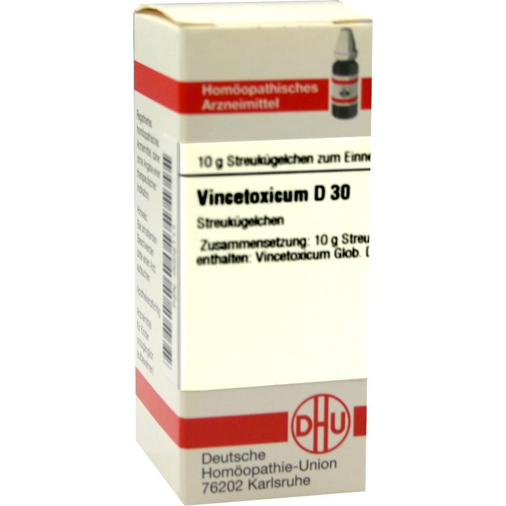 Weiße Schachtel mit homöopathischem Mittel "Vincetoxicum D 30".