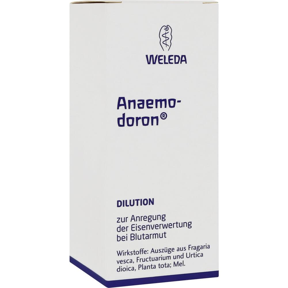 Eine weiße Verpackung mit der Aufschrift "Weleda Anaemodoron".