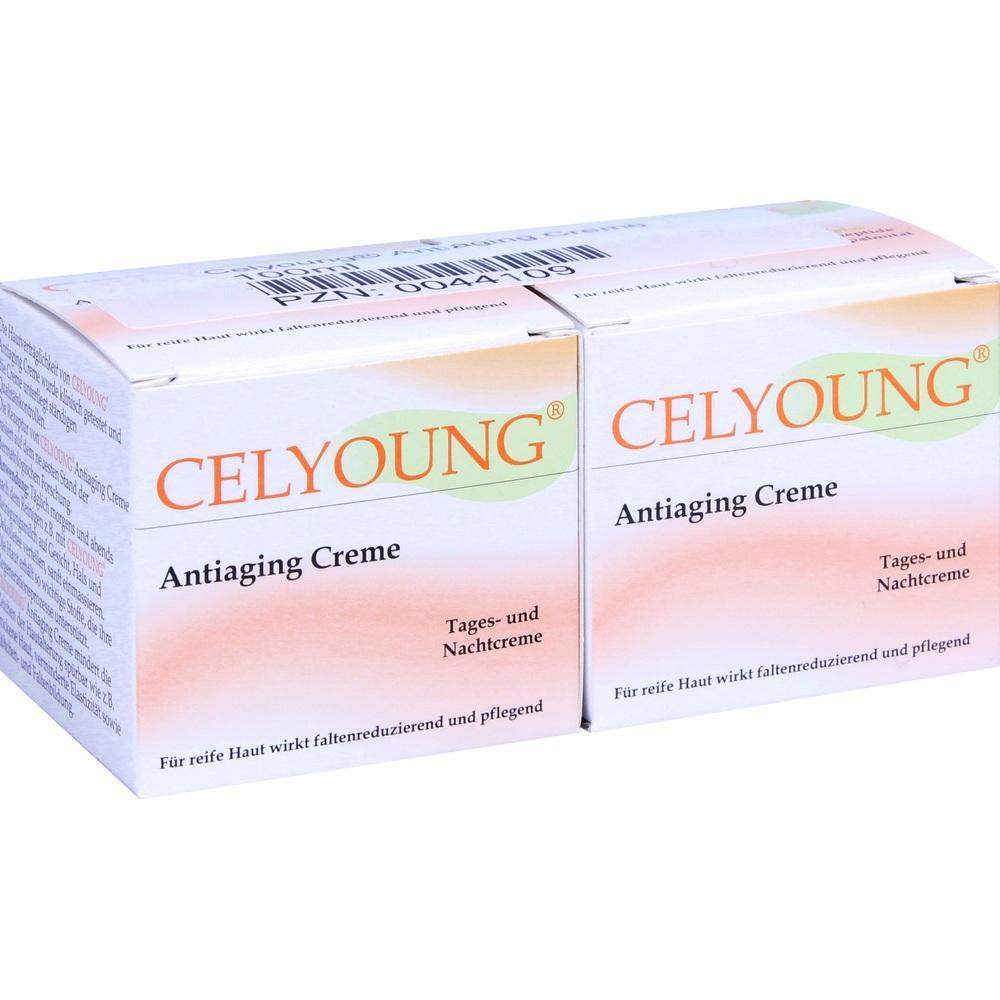 Zwei Packungen Celyoung Antiaging Creme für Tag und Nacht.