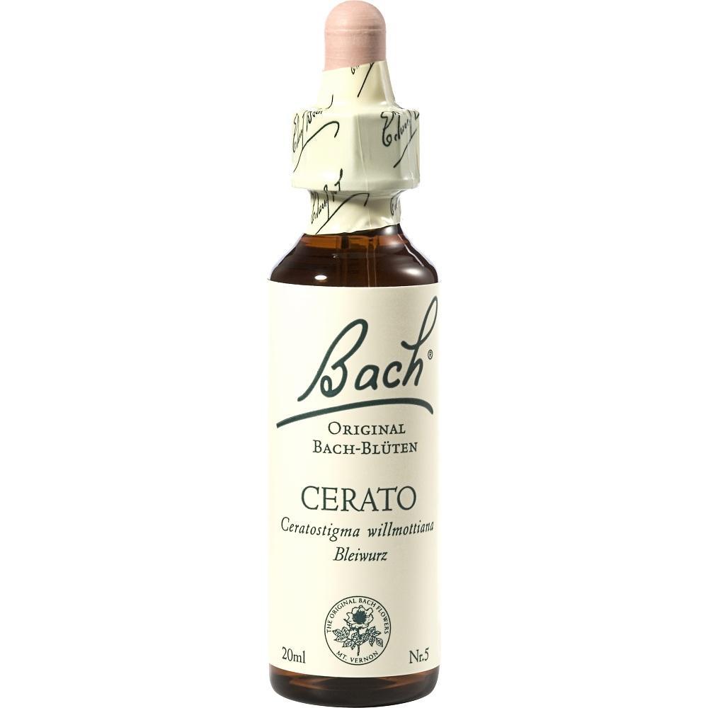 Eine Flasche Bach-Bl&uuml;ten mit der Aufschrift "Cerato".