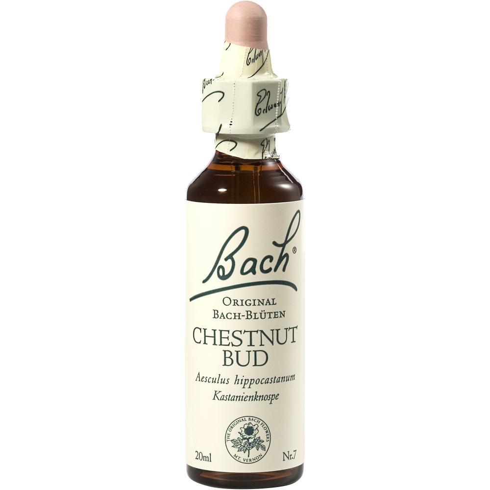 Flasche mit Bach-Bl&uuml;ten-Essenz "Chestnut Bud", 20 ml, mit Pipettenverschluss.