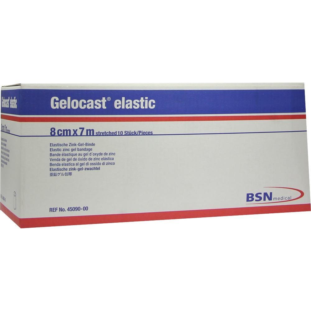 Eine Verpackung von elastischen Zink-Gel-Binden mit der Aufschrift "Gelocast elastic".