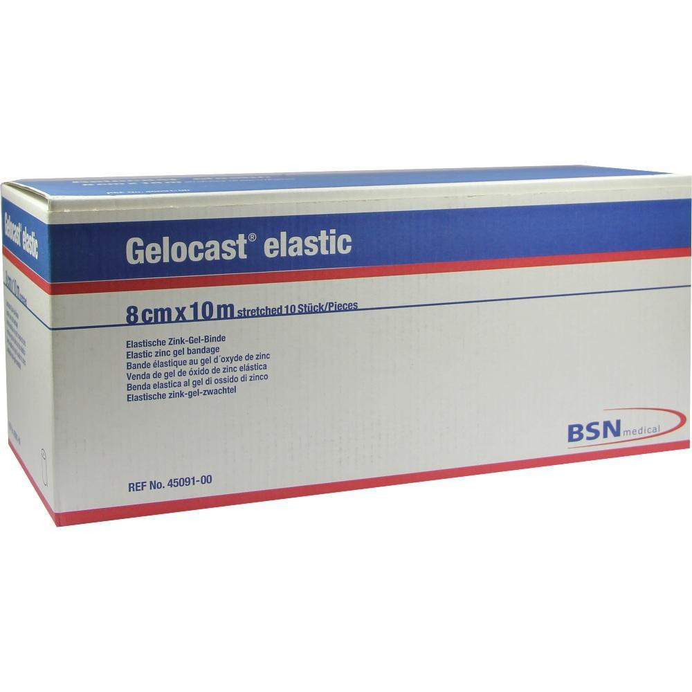 Ein Karton mit elastischen Zink-Gel-Binden von Gelocast.