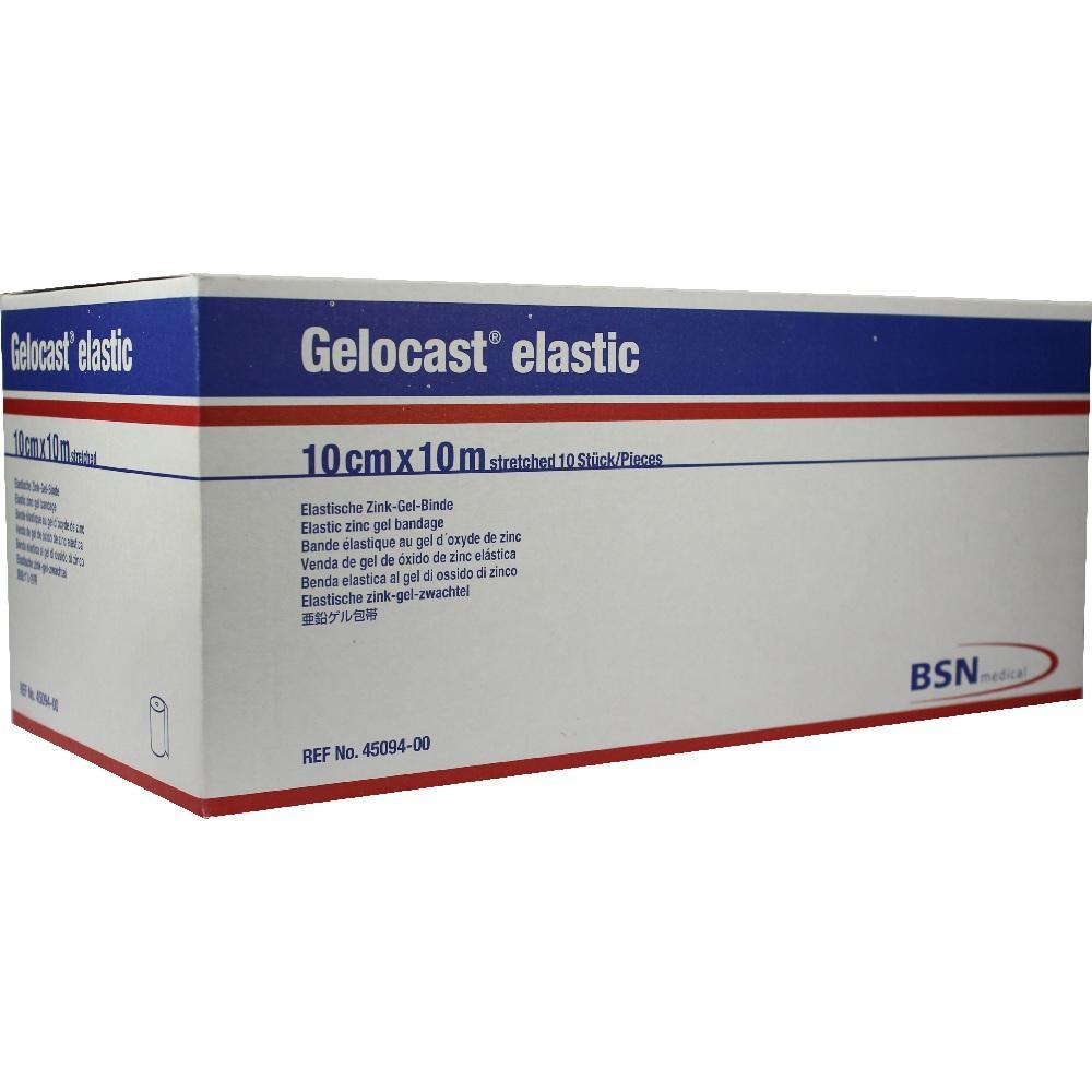 Eine Packung mit elastischen Zink-Gel-Binden von Gelocast.