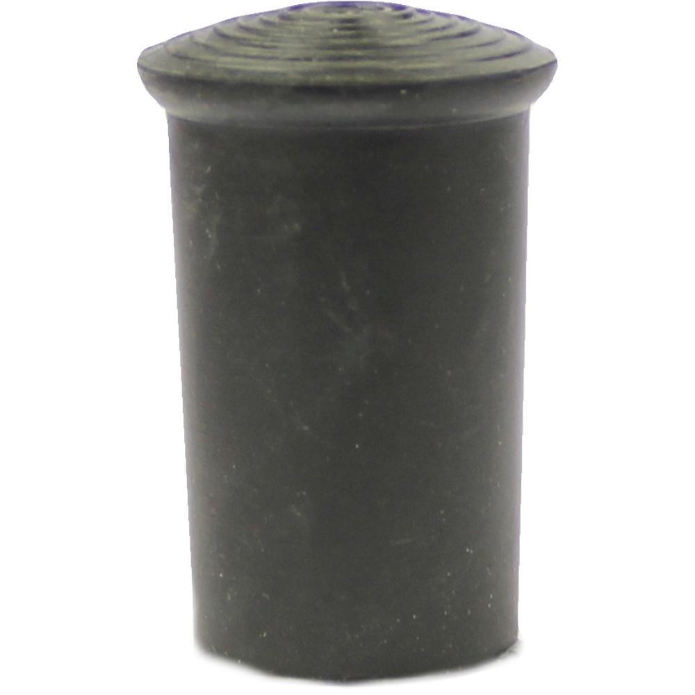 Schwarzer, zylinderf&ouml;rmiger Gummist&ouml;psel mit gerilltem Kopf.