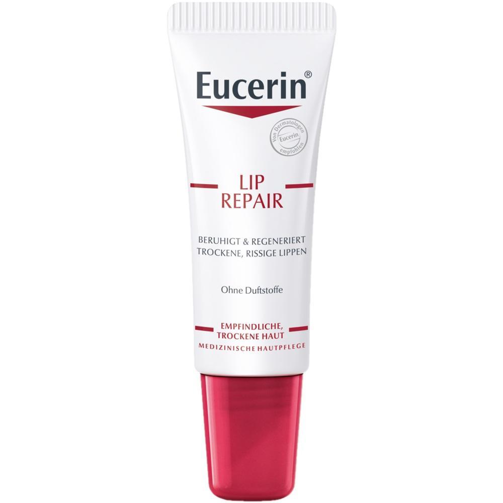 Eine Tube Lippenpflege von Eucerin f&uuml;r trockene und rissige Lippen.