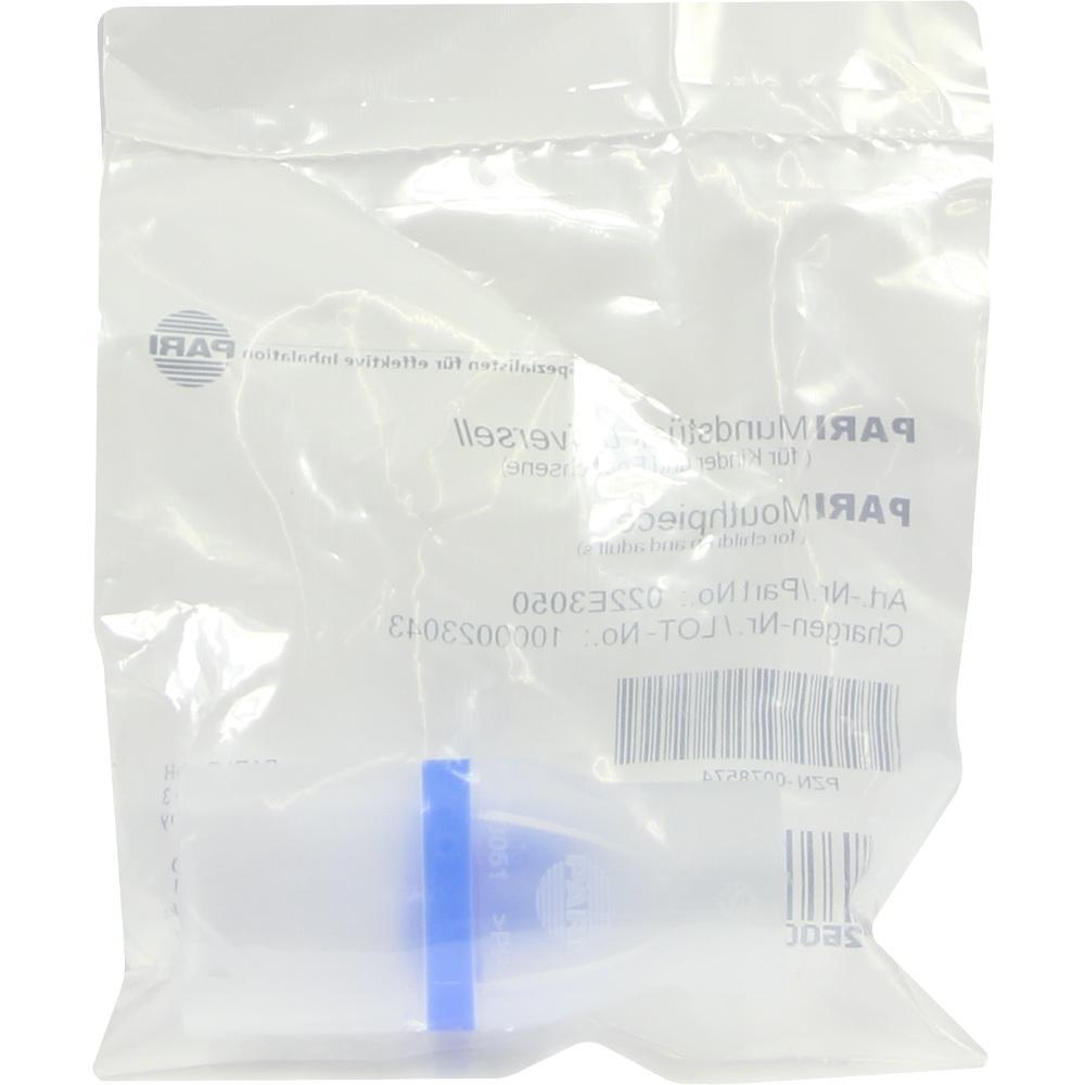 Eine geschlossene Plastikt&uuml;te mit einem wei&szlig;en und blauen Gegenstand darin.