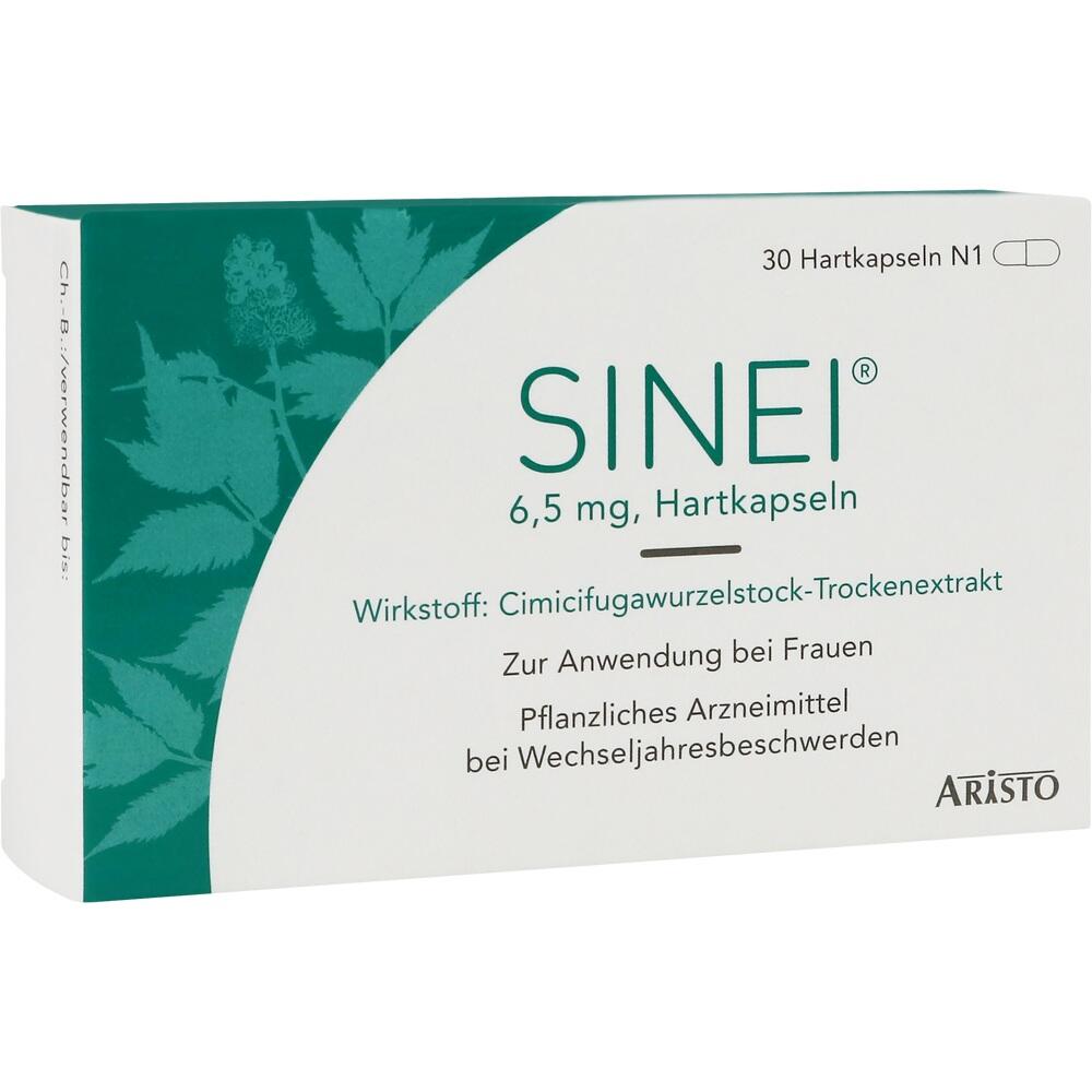 Packung mit pflanzlichen Kapseln für Frauen bei Wechseljahresbeschwerden.