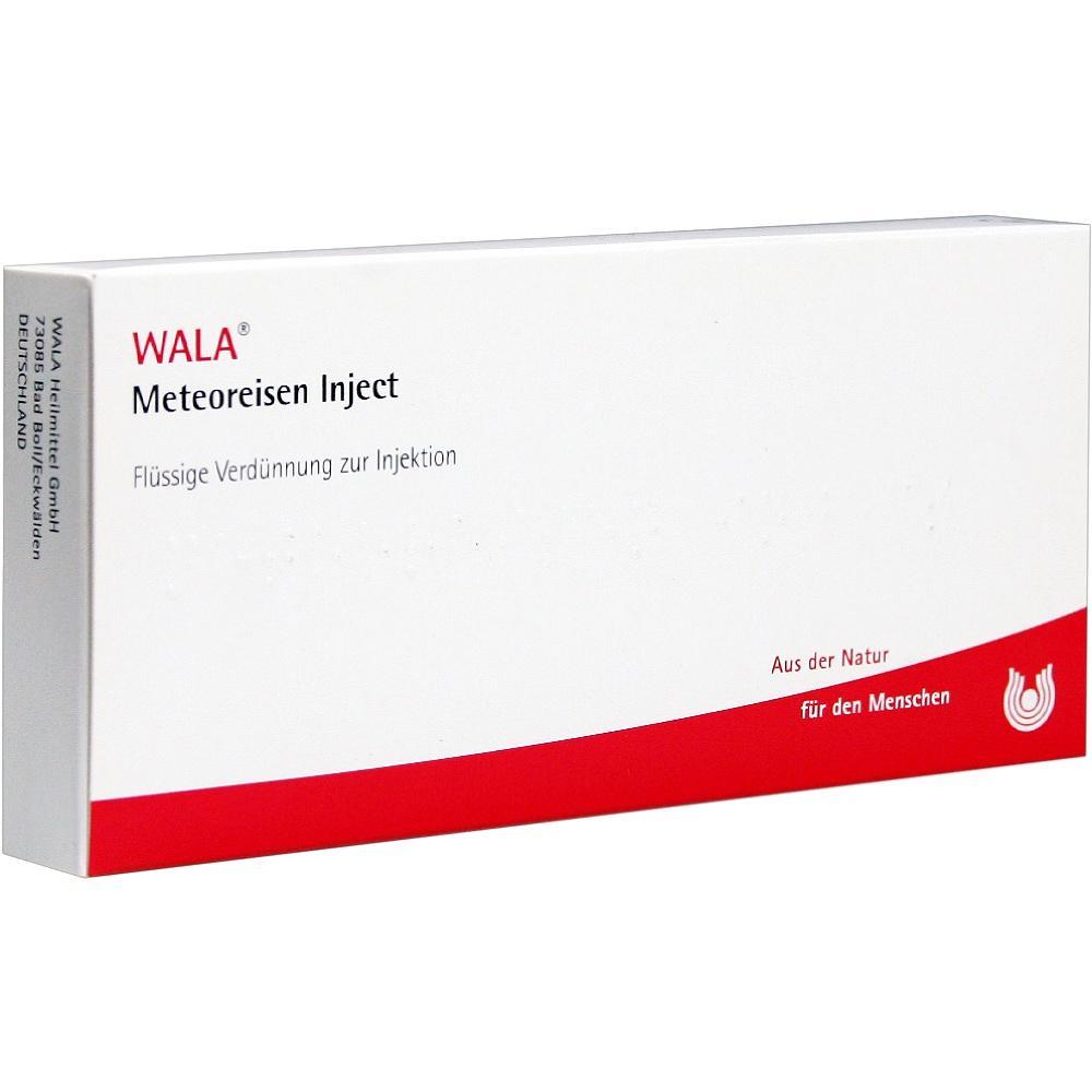 Wei&szlig;e Verpackung mit rotem Rand, beschriftet mit "WALA Meteoreisen Inject".