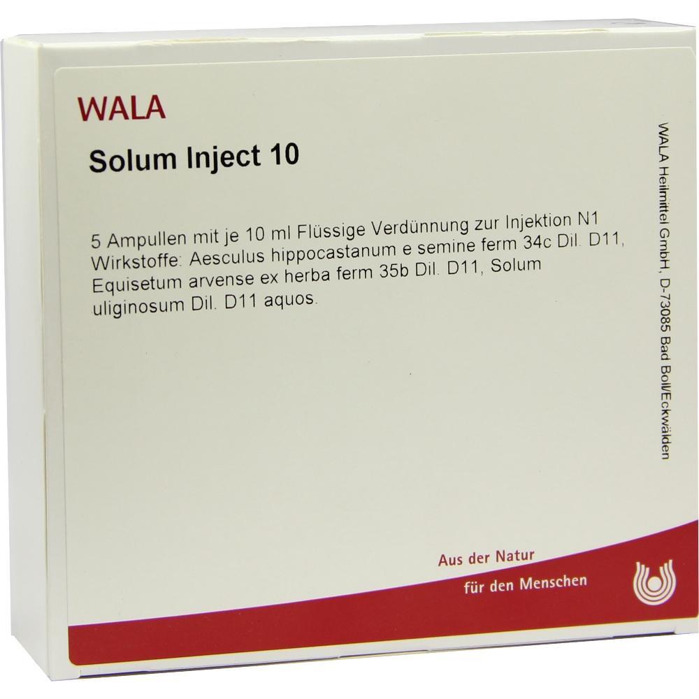 Eine Packung mit f&uuml;nf Ampullen des Medikaments "WALA Solum Inject 10".