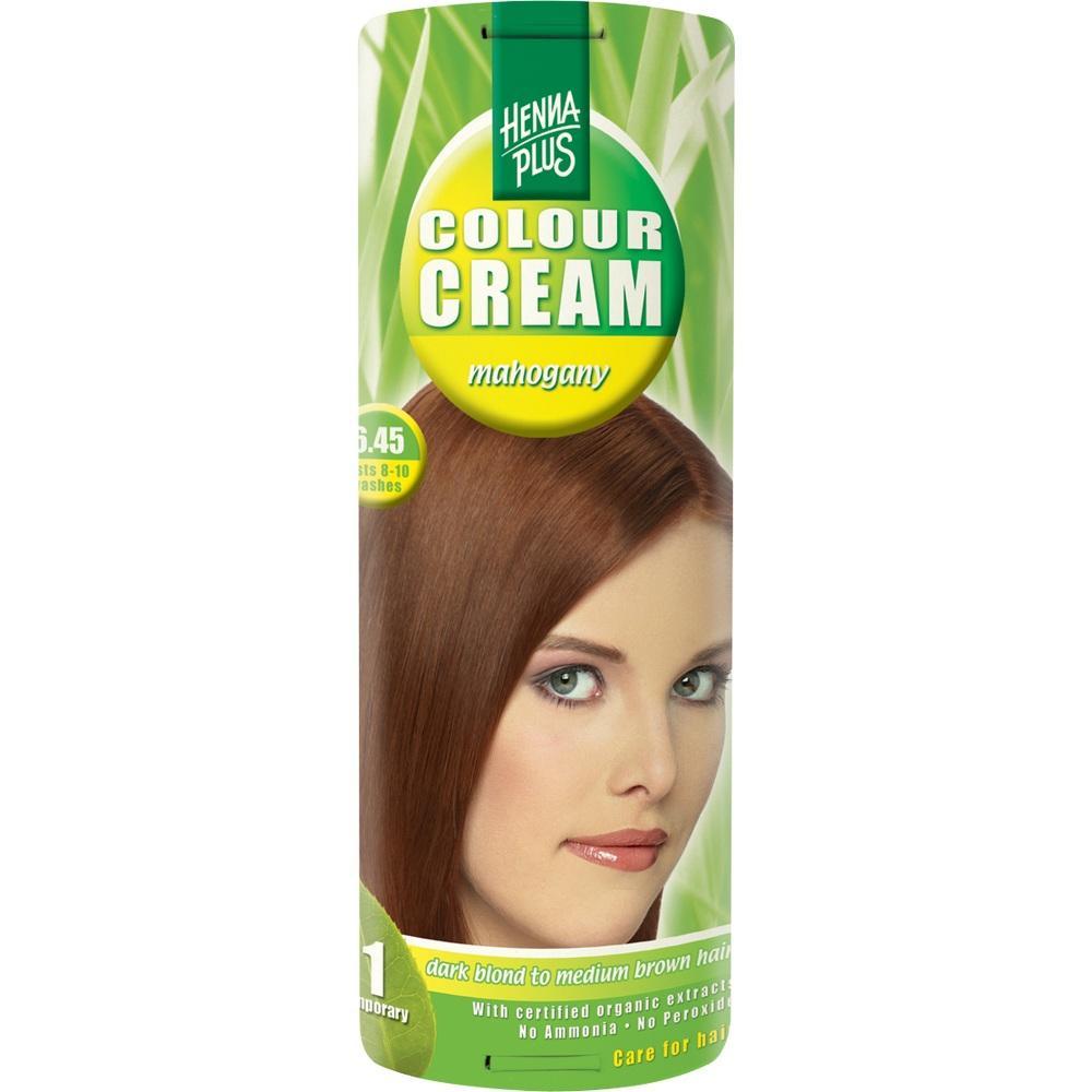 Frau mit rotbraunem Haar auf einer Verpackung für Haarfarbe.