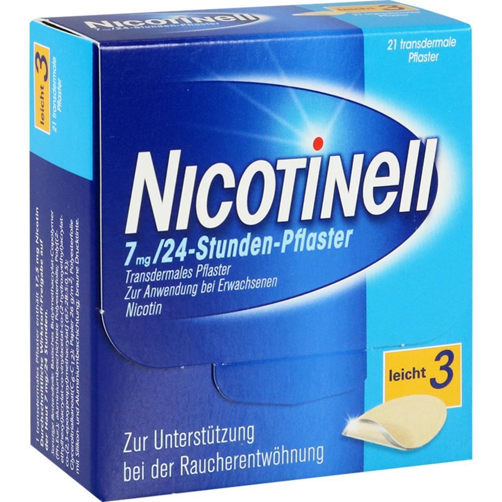 Eine Packung Nicotinell Pflaster zur Unterstützung beim Rauchen aufhören.