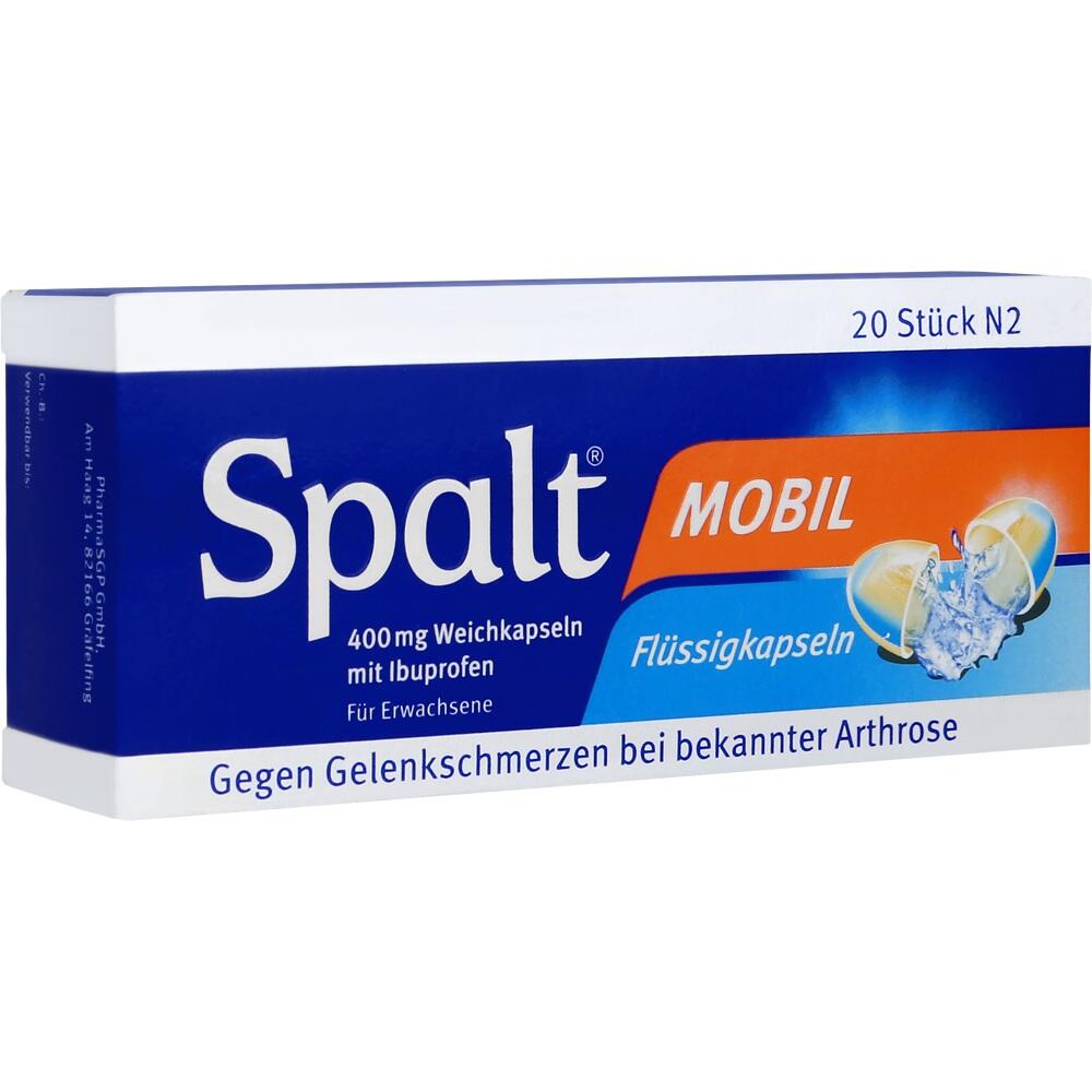 Verpackung von Spalt Mobil, ein Schmerzmittel mit Ibuprofen gegen Gelenkschmerzen.