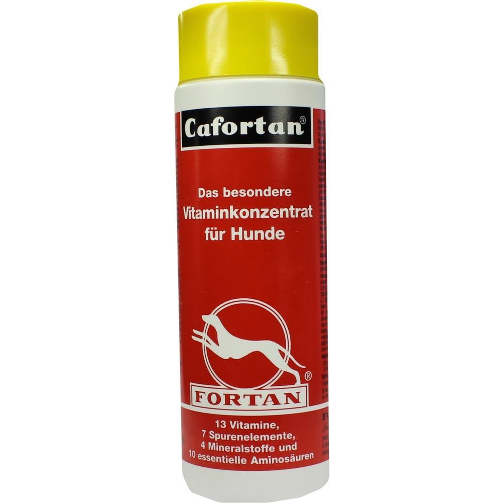 Rote Verpackung mit gelbem Deckel f&uuml;r Vitaminpr&auml;parat f&uuml;r Hunde.