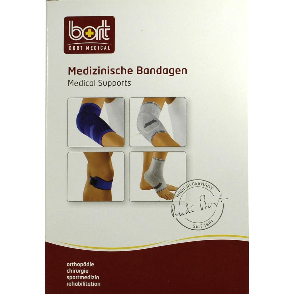 Eine Verpackung zeigt Bilder von medizinischen Bandagen für Gelenke.