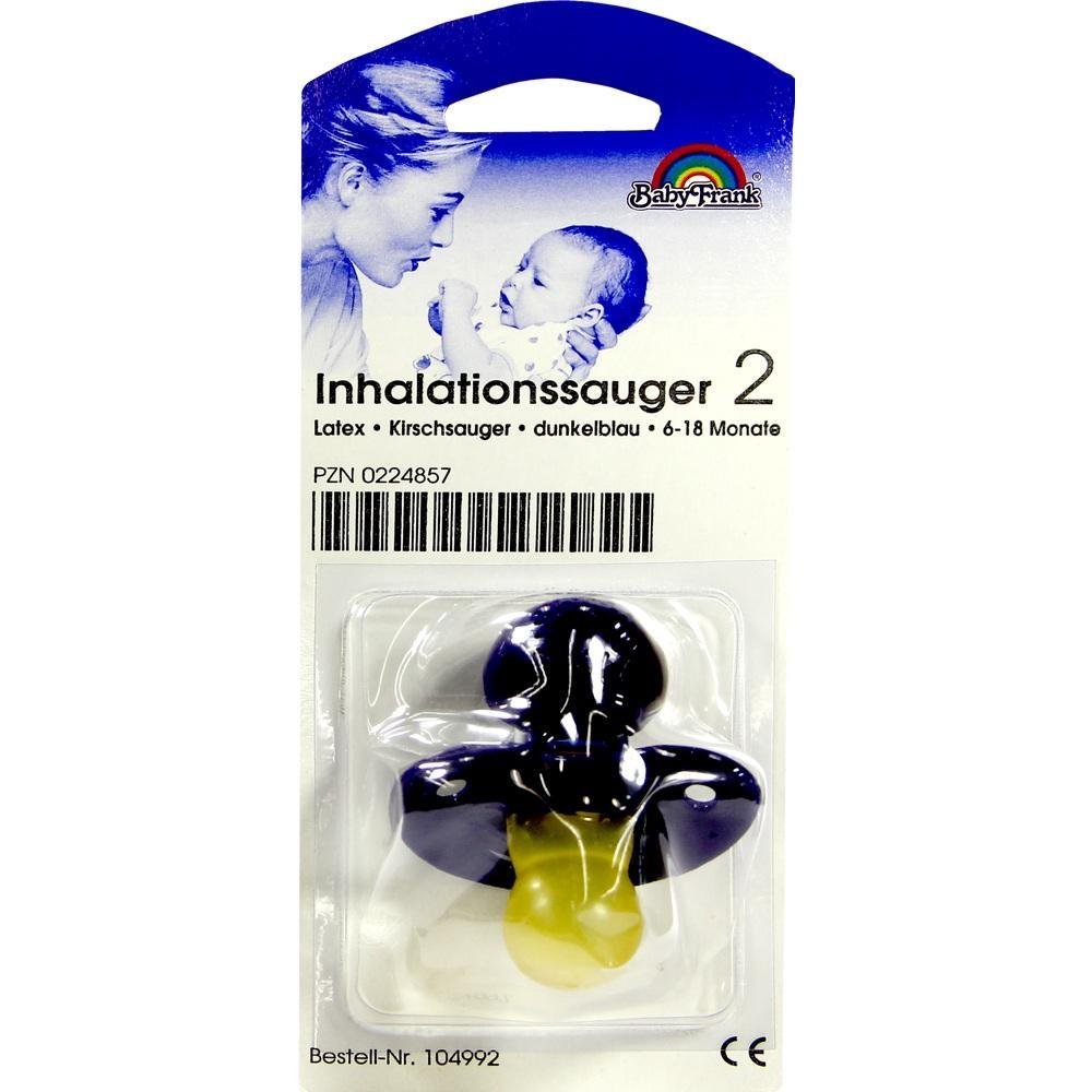 Verpackung mit einem dunkelblauen Inhalationssauger f&uuml;r Babys von 6-18 Monaten.