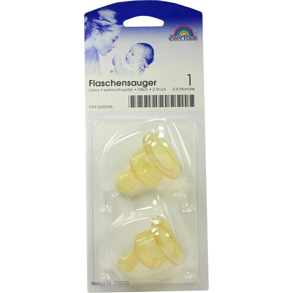 Zwei gelbe Flaschensauger in einer Plastikverpackung.