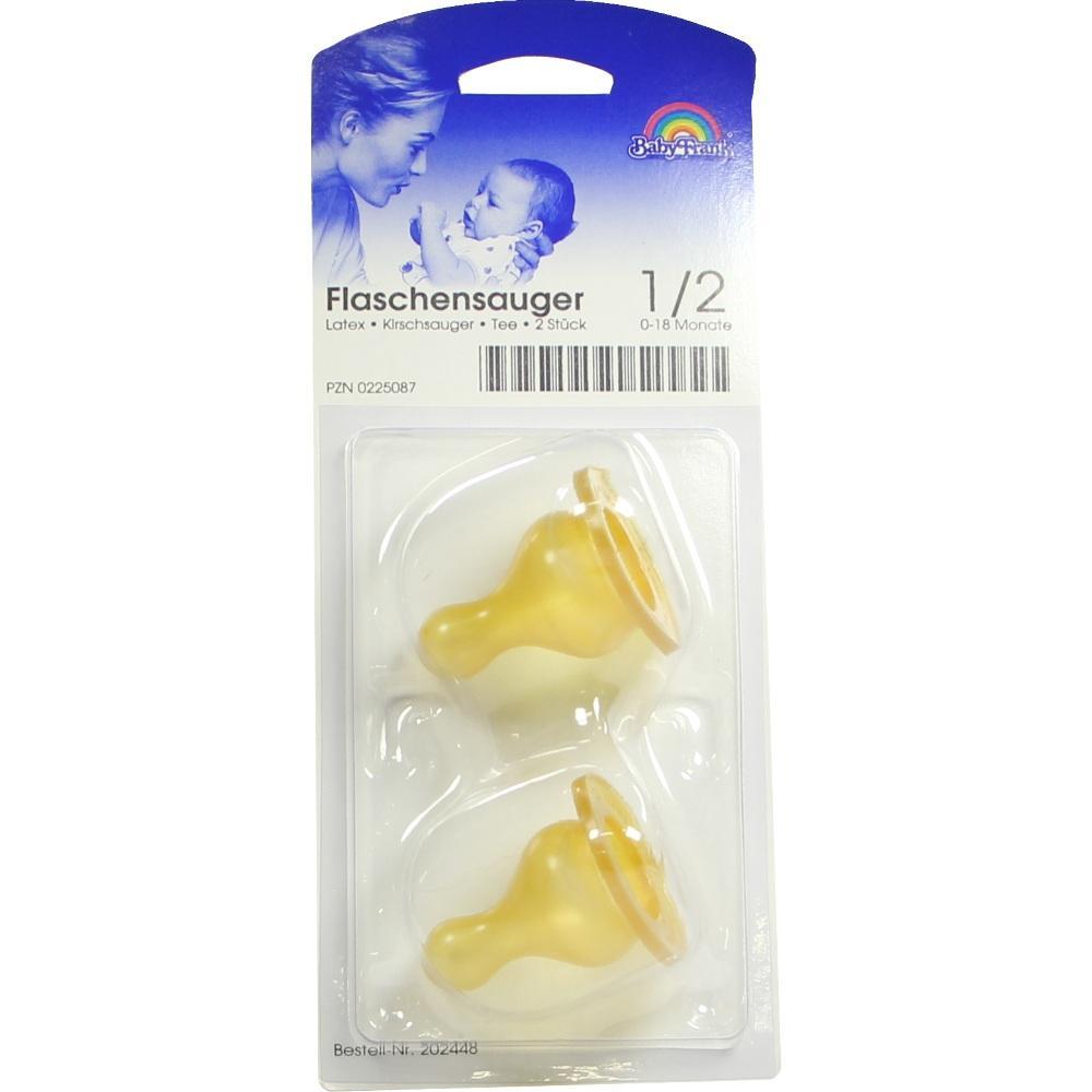 Zwei gelbe Flaschensauger in einer Plastikverpackung.