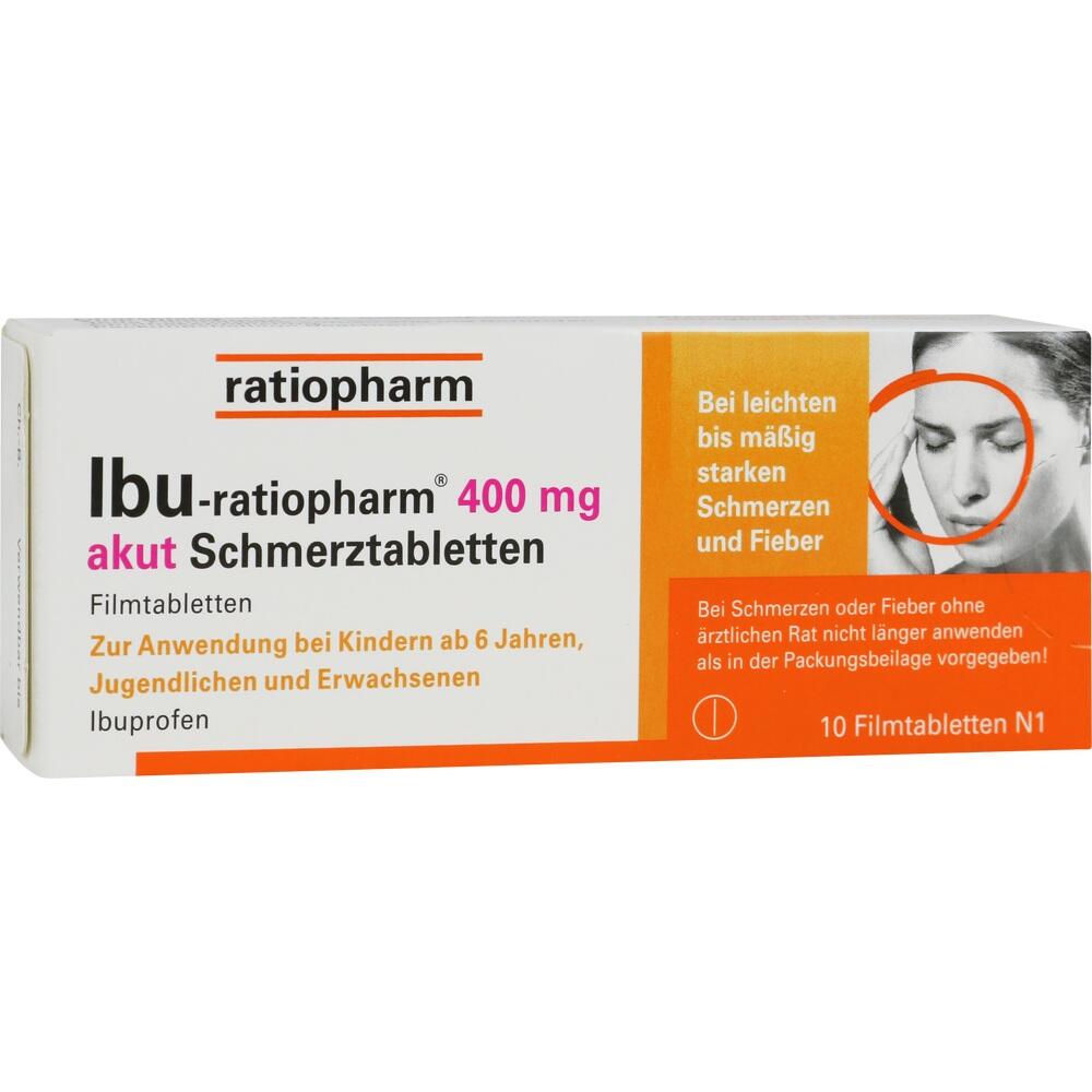 Eine Verpackung von IBU-ratiopharm 400 mg Schmerztabletten für Jugendliche und Erwachsene.