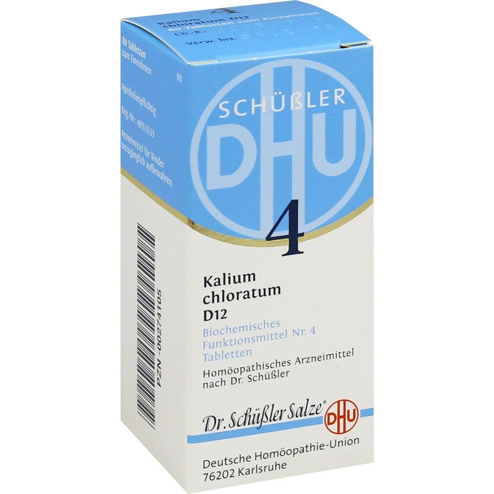 Weiße Medikamentenschachtel mit blauem Aufdruck "Schüßler Salz Nr. 4".