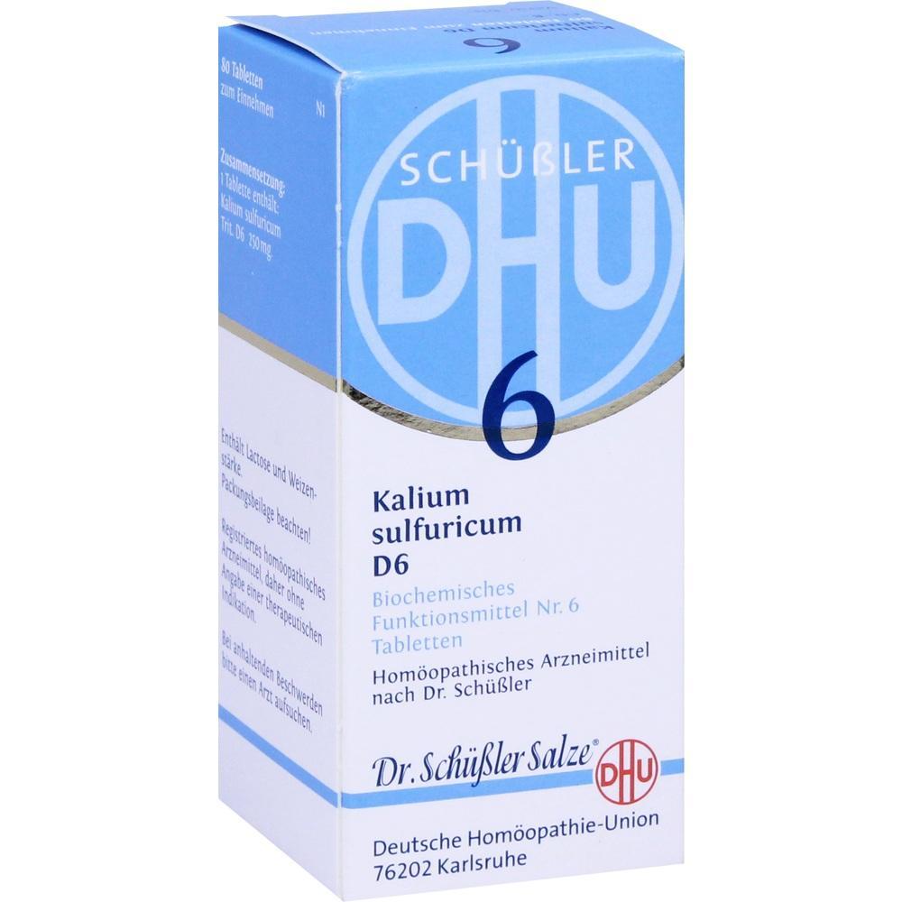 Eine Packung Schüßler-Salze mit Kalium sulfuricum D6 Tabletten.