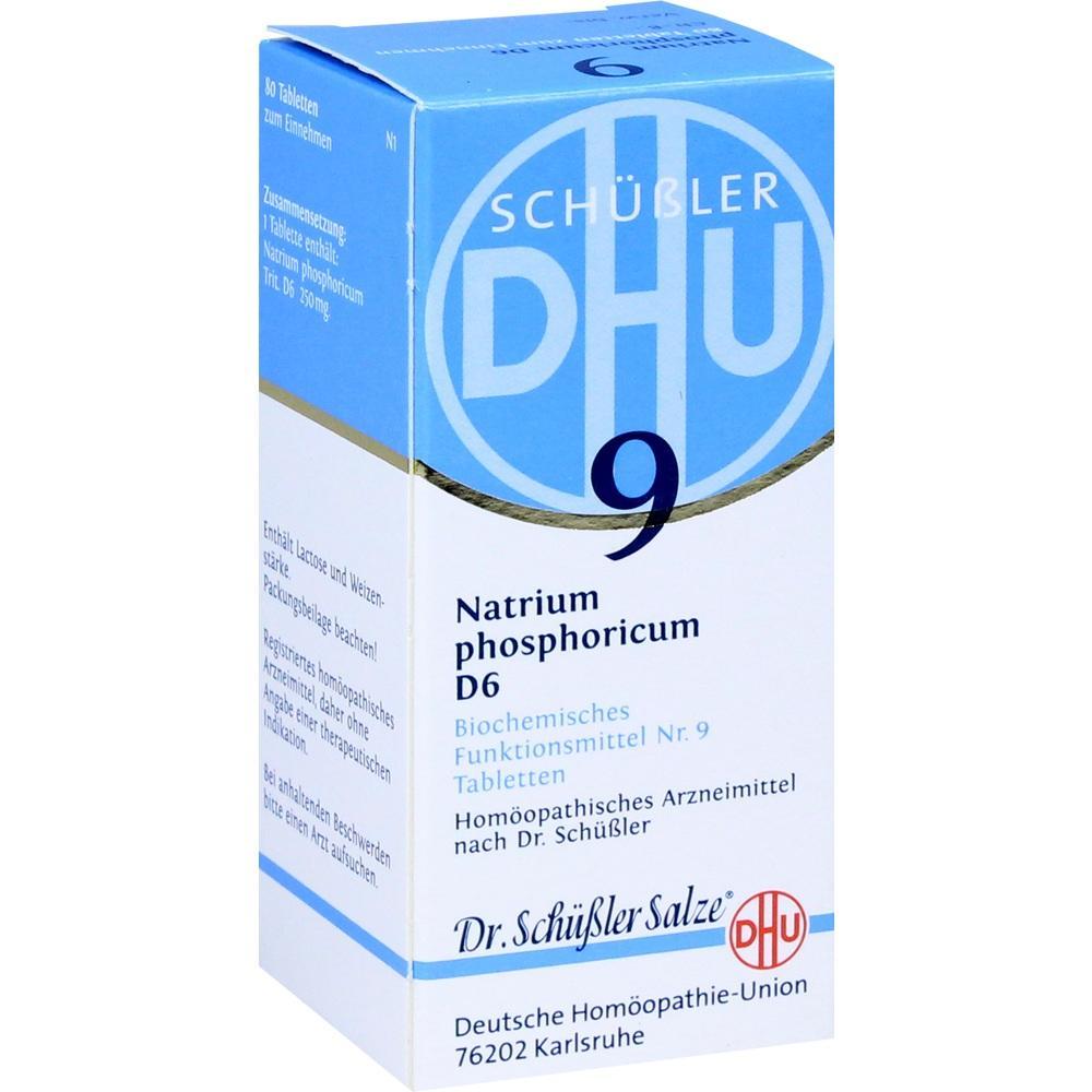 Verpackung von Schüßler Salz Nr. 9, Natrium phosphoricum D6 Tabletten.