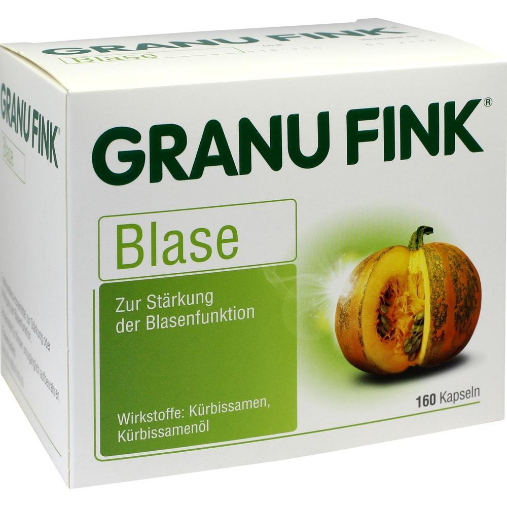 Verpackung von Granufink Blase mit Kürbisabbildung zur Stärkung der Blasenfunktion.