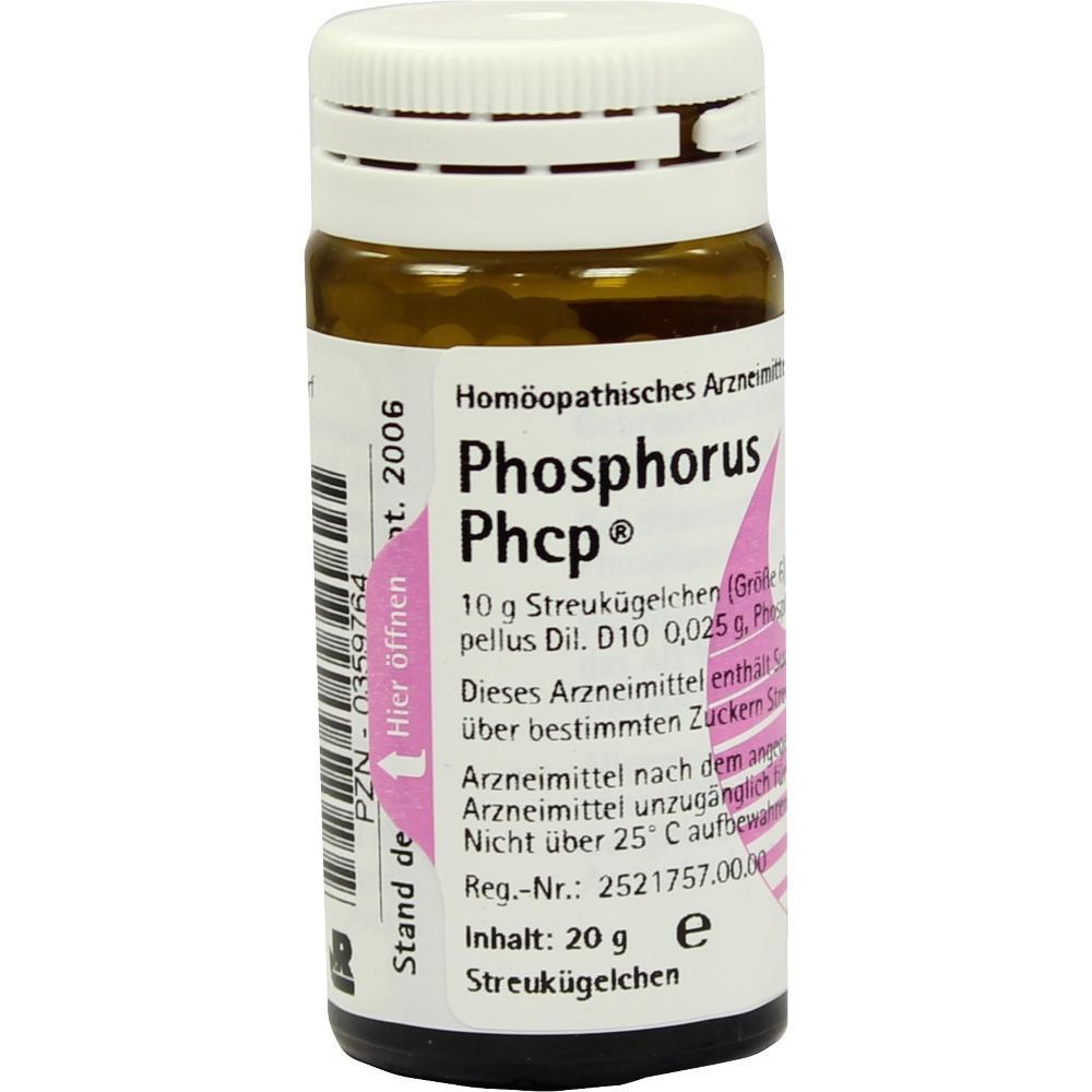 Braunes Glasfläschchen mit homöopathischen Streukügelchen namens Phosphorus Phcp.