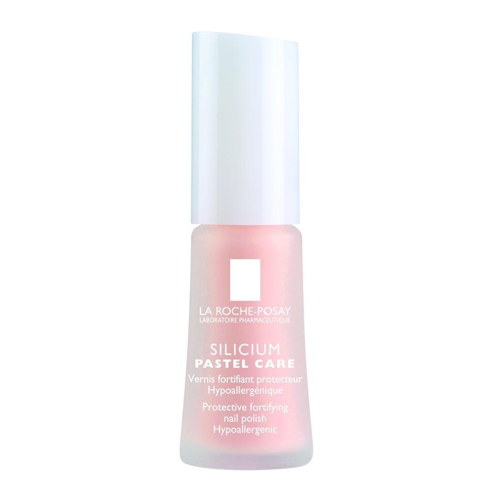 Rosa Nagellack-Flasche mit wei&szlig;em Deckel und Beschriftung.