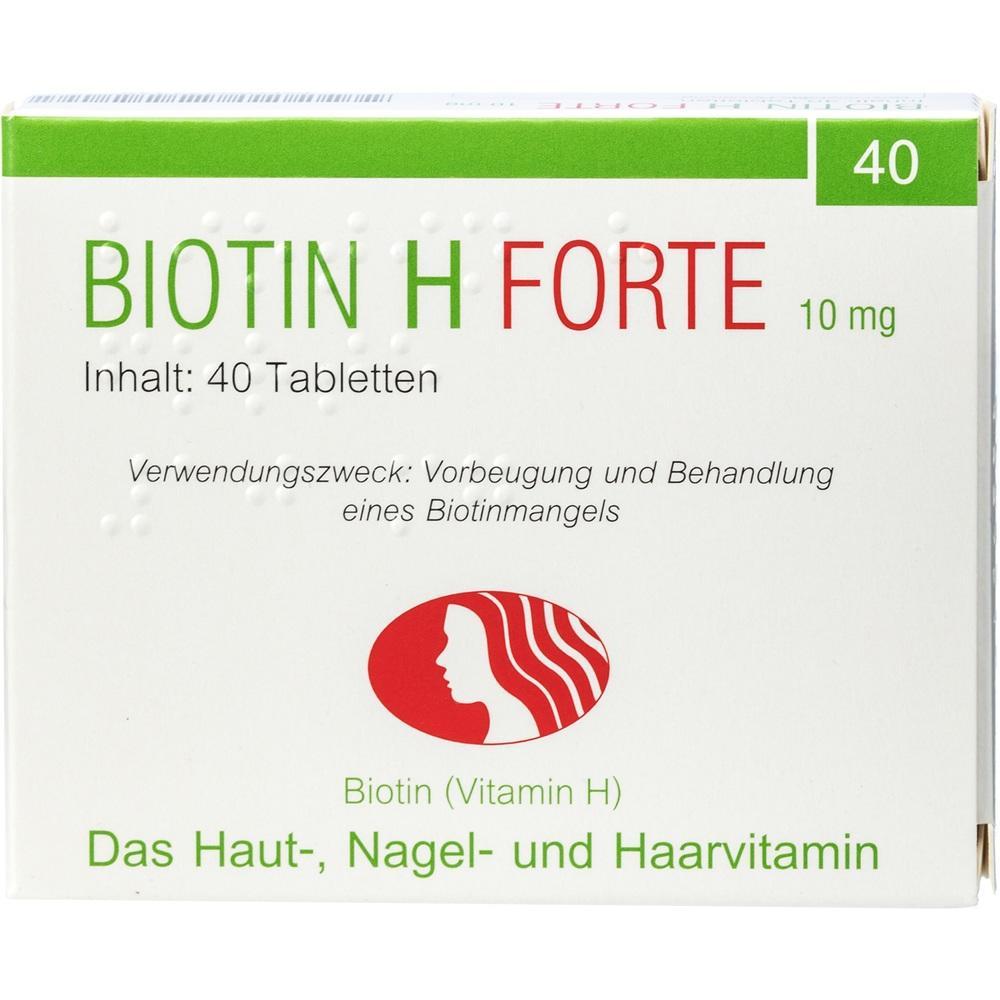 Eine Packung Biotin-Tabletten zur Stärkung von Haut, Nägeln und Haaren.