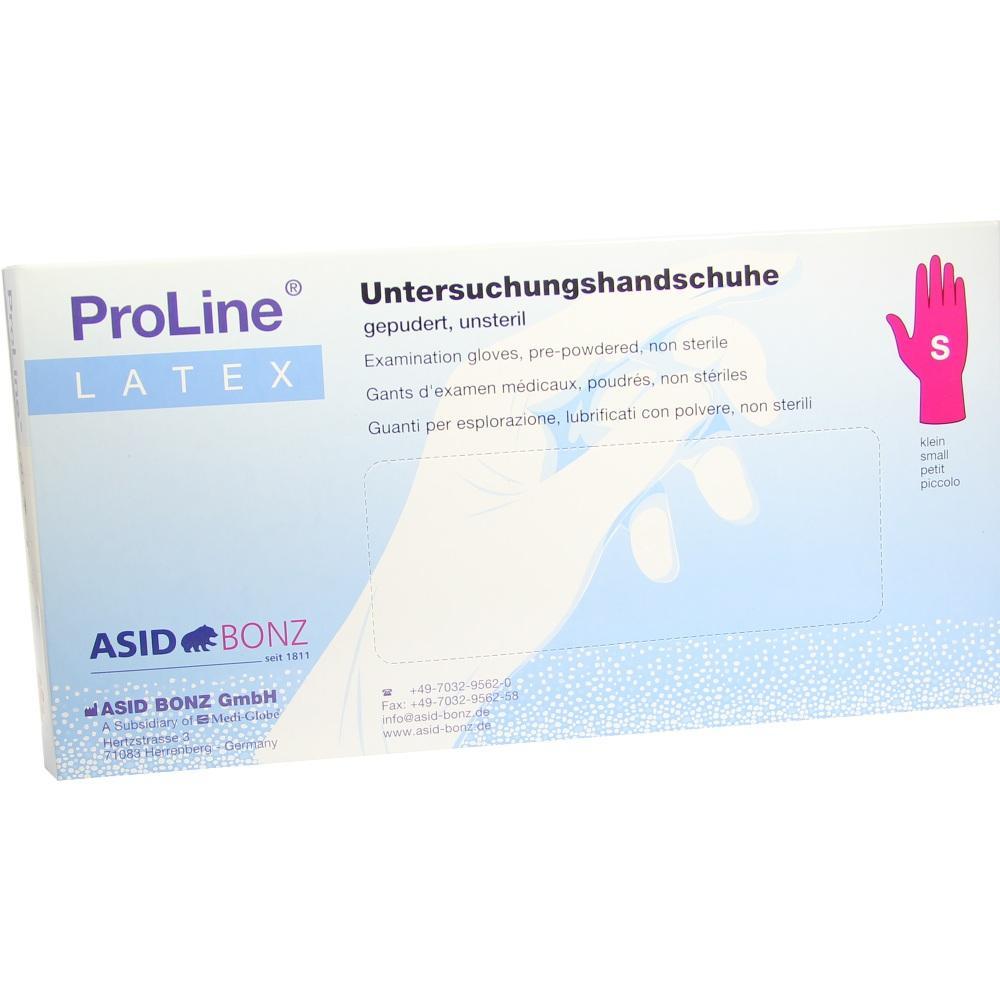 Verpackung von gepuderten, unsterilen Untersuchungshandschuhen aus Latex in Gr&ouml;&szlig;e S.
