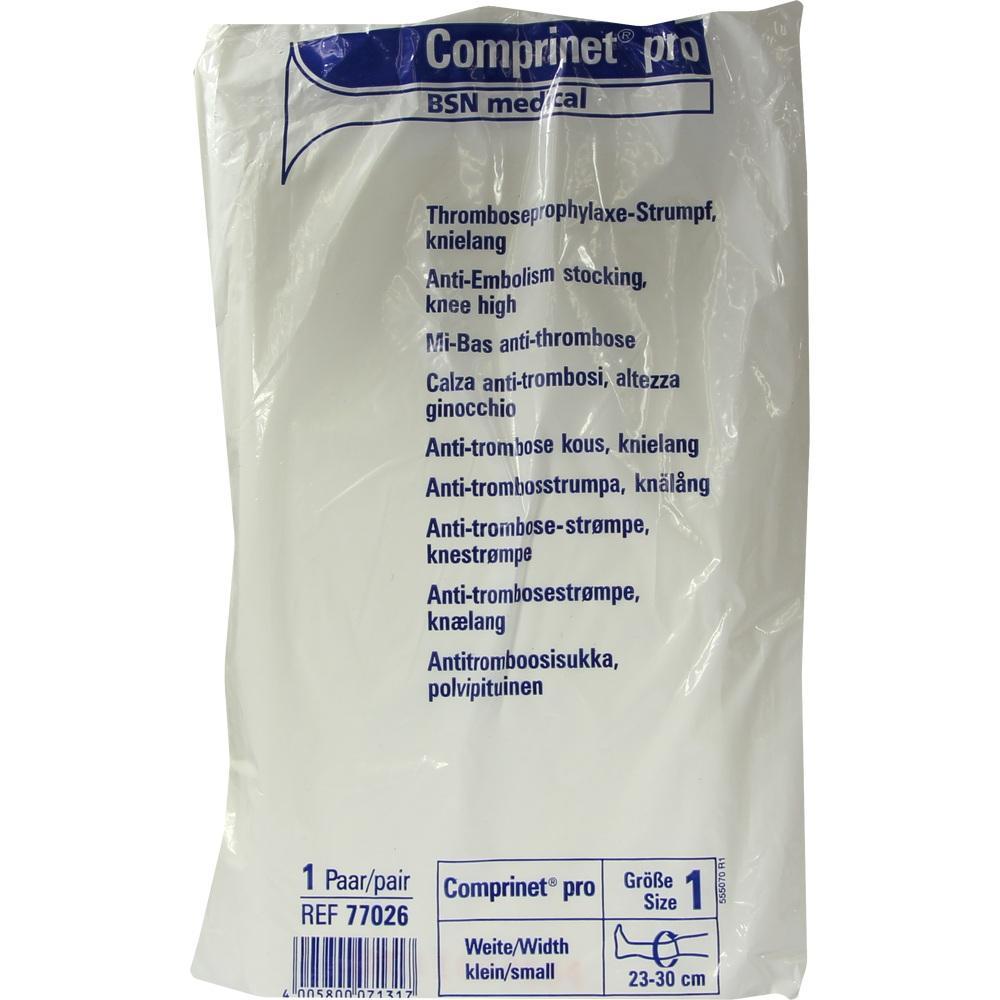 Verpackung von knielangen Thromboseprophylaxe-Strümpfen in verschiedenen Sprachen.