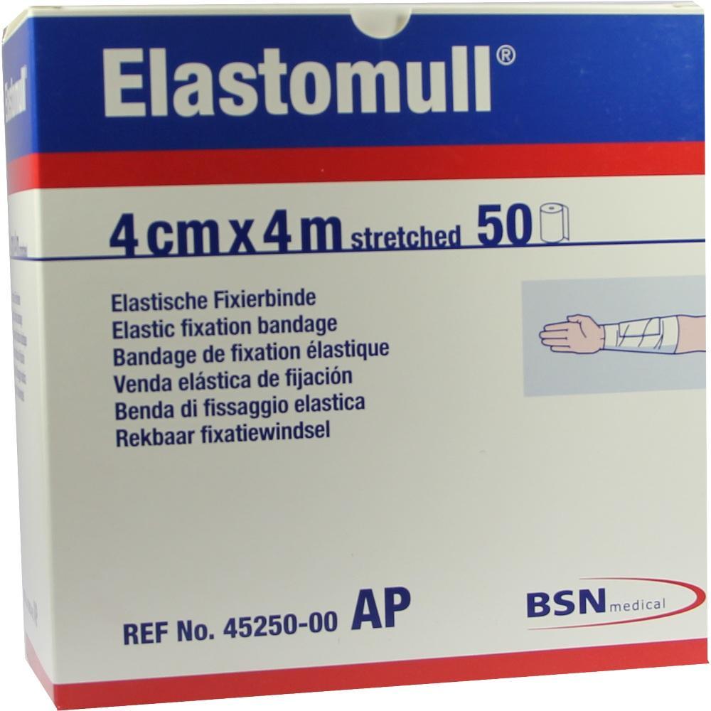 Ein Karton enthält elastische Fixierbinden von Elastomull.