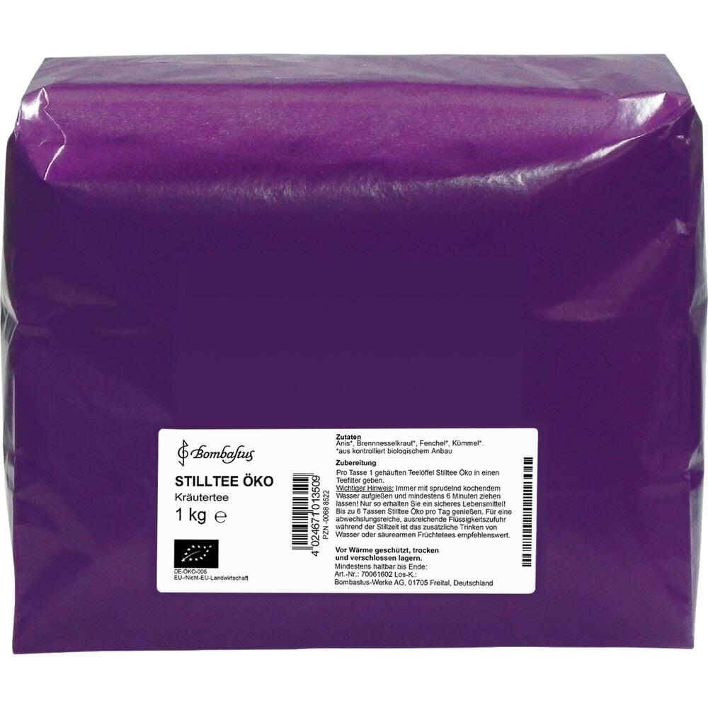 Violette Packung mit einem Etikett für ökologischen Kräutertee, 1 kg.