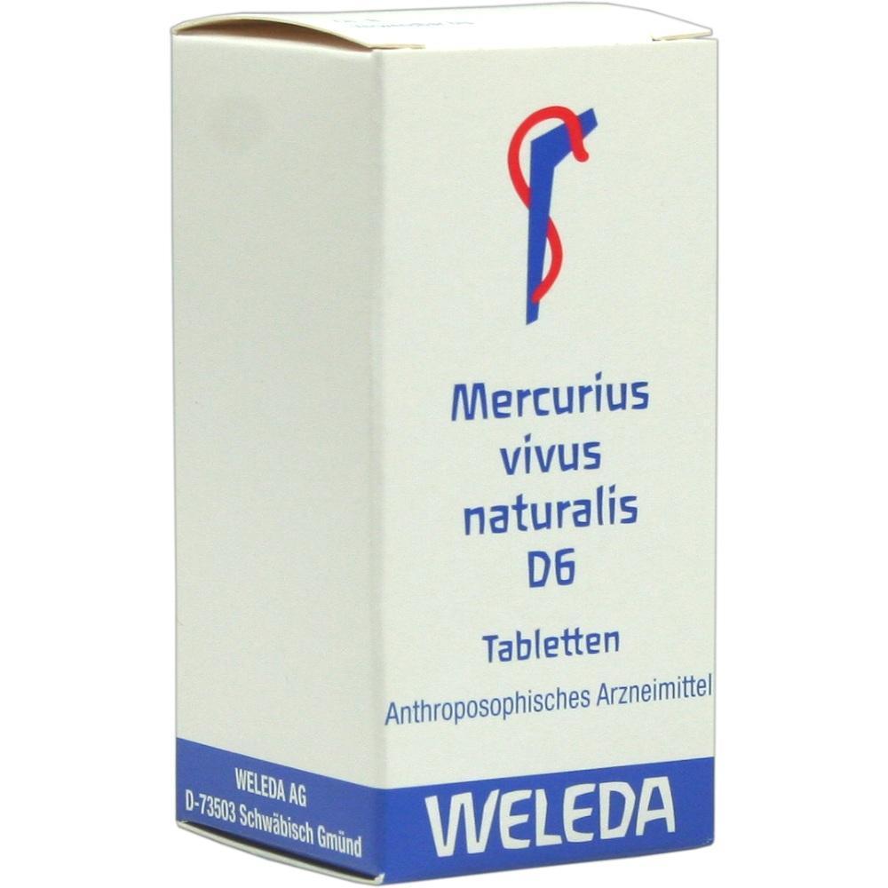 Schachtel mit Tabletten von Weleda, Mercurius vivus naturalis D6.