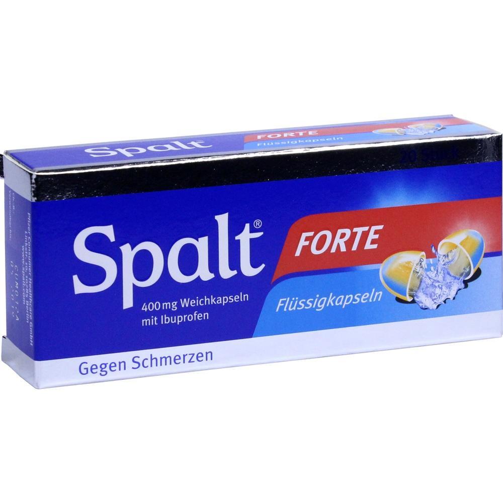 Blaue Verpackung von Schmerzmittel-Kapseln mit Ibuprofen.
