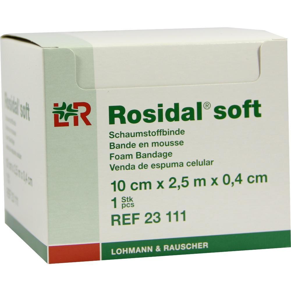 Ein Schachtel mit einer Rosidal Soft Schaumstoffbinde ist abgebildet.