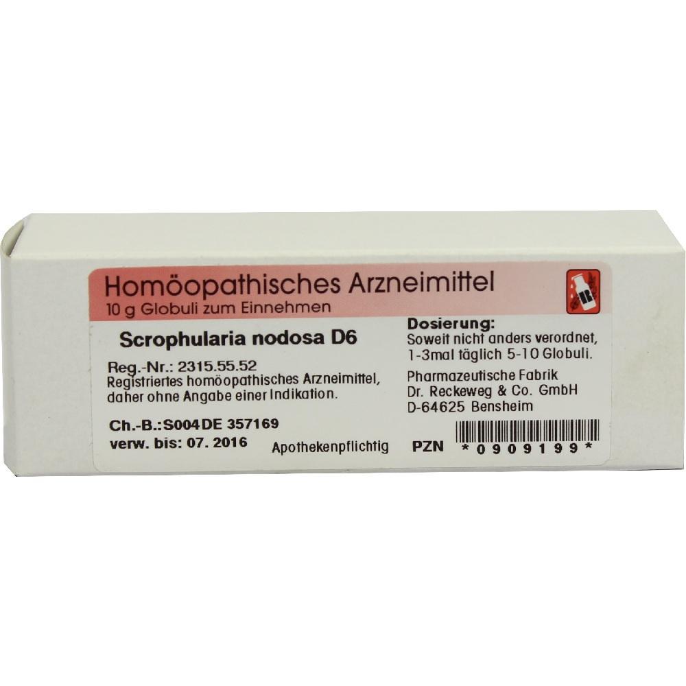 Schachtel mit hom&ouml;opathischen Globuli zur Einnahme, enthalten 10 g Scrophularia nodosa D6.