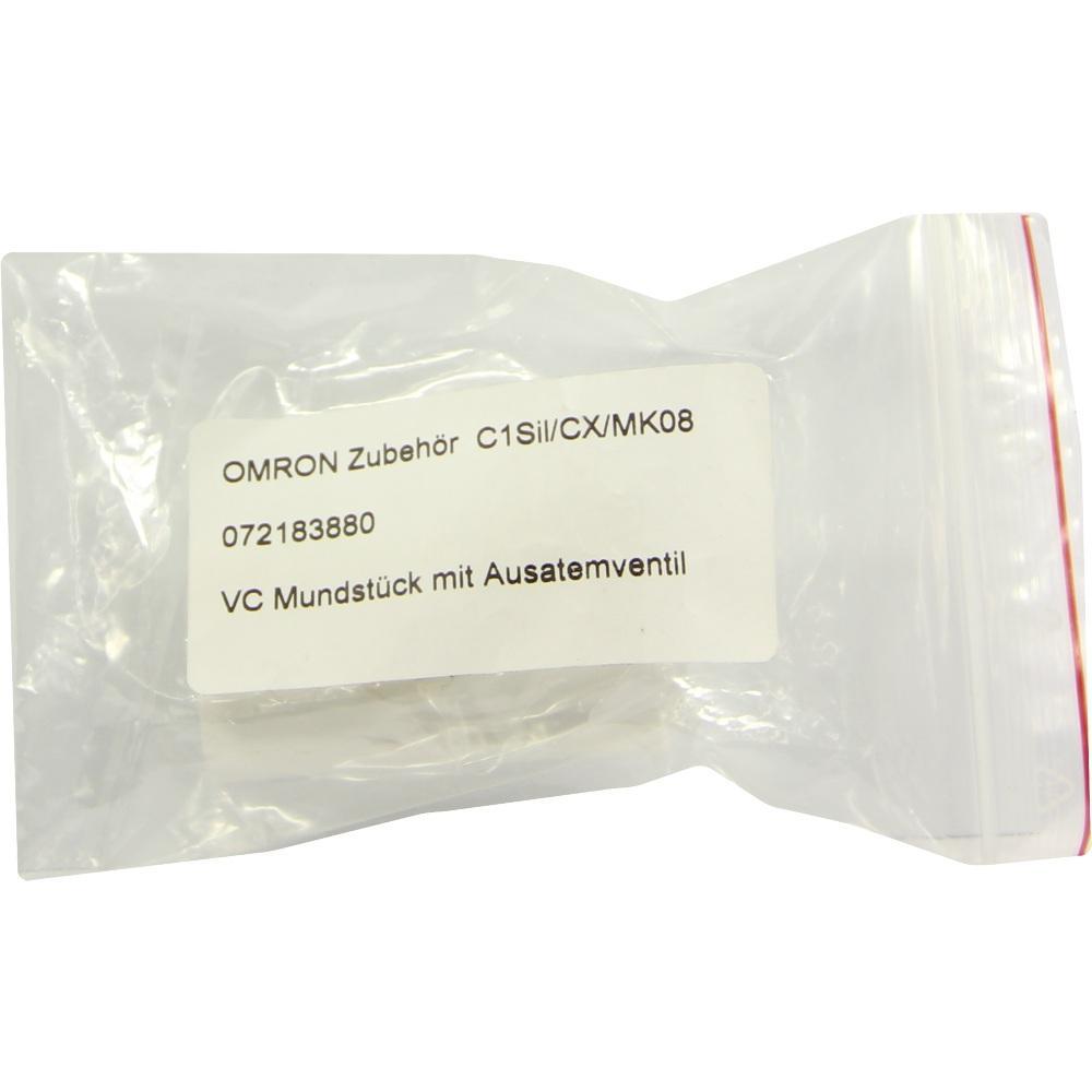 Ein versiegelter Plastikbeutel mit einem Etikett, das ein medizinisches Mundstück beschreibt.