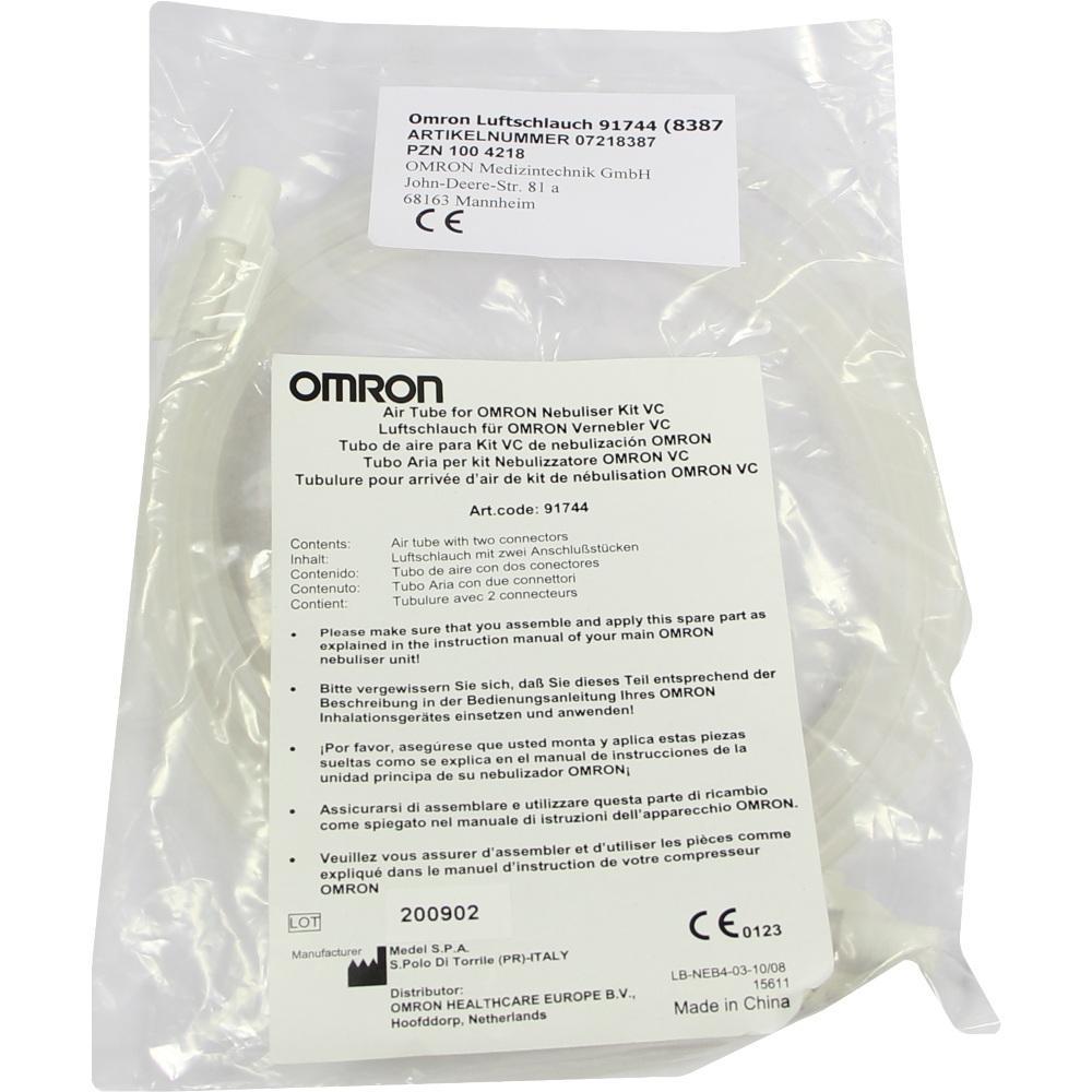 Kunststoffverpackung mit einem Luftschlauch für den OMRON Vernebler VC.