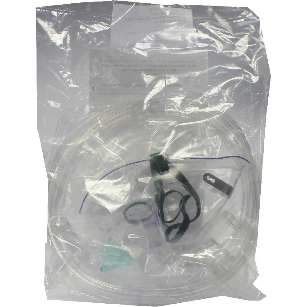 Eine versiegelte Plastiktüte mit einem medizinischen Schlauchset darin.