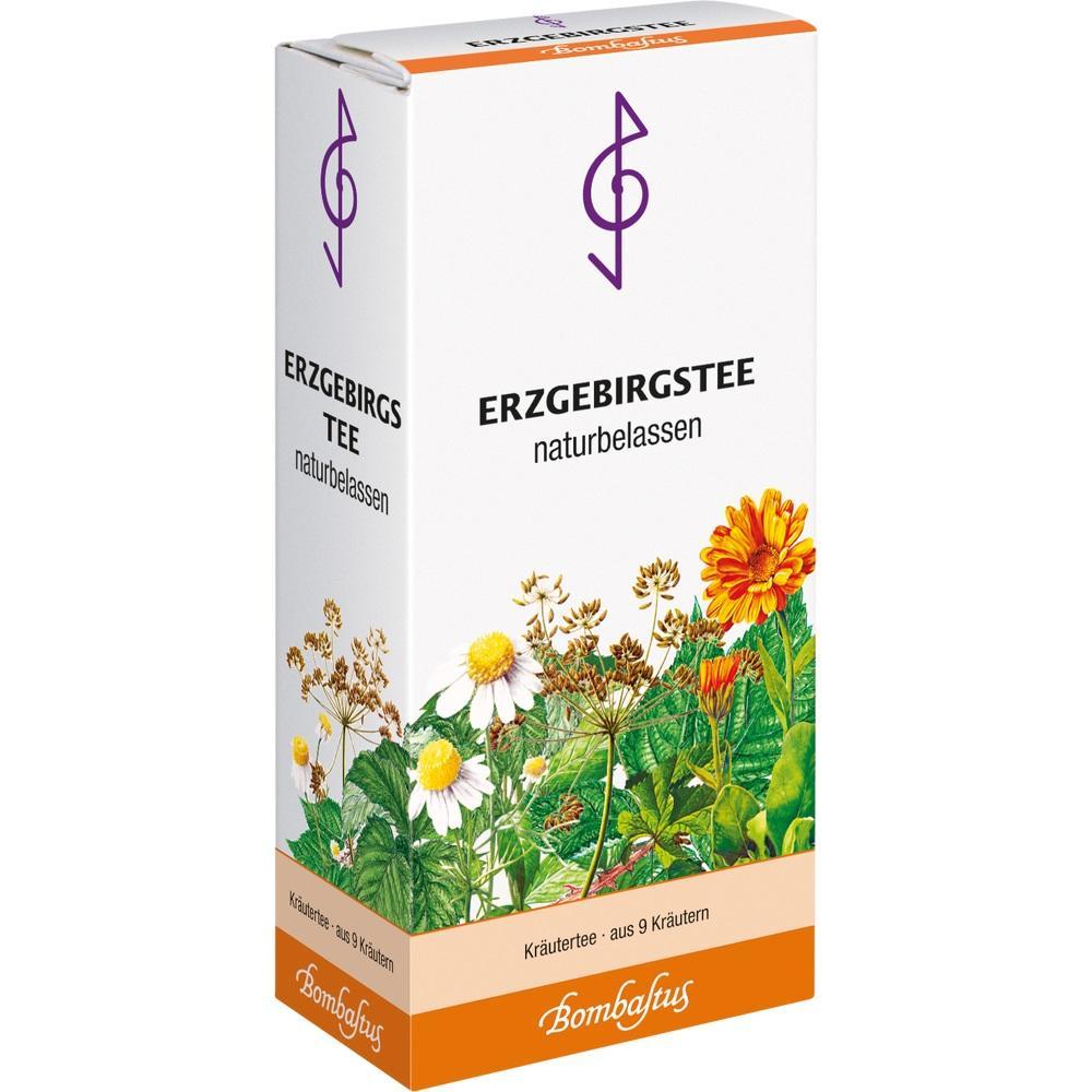 Eine Packung Kräutertee mit Blumen und Pflanzen auf dem Etikett.