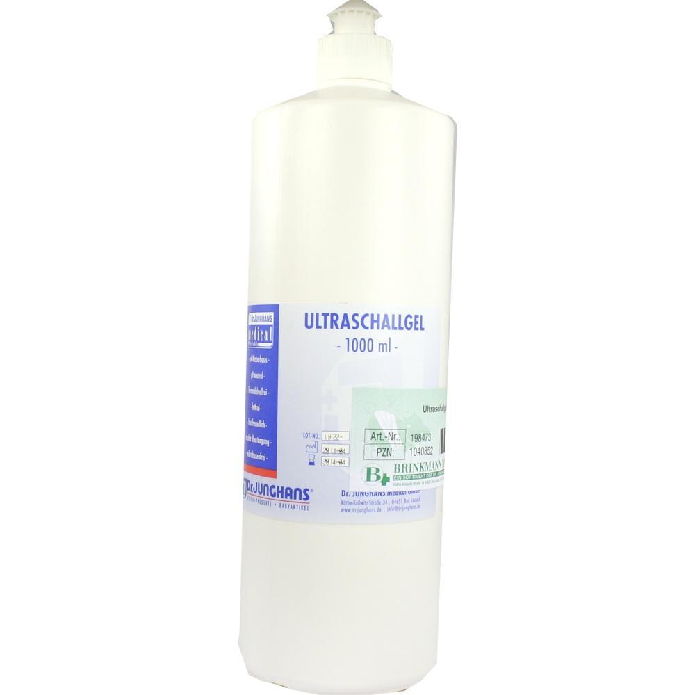 Eine weiße Flasche mit Ultraschallgel.
