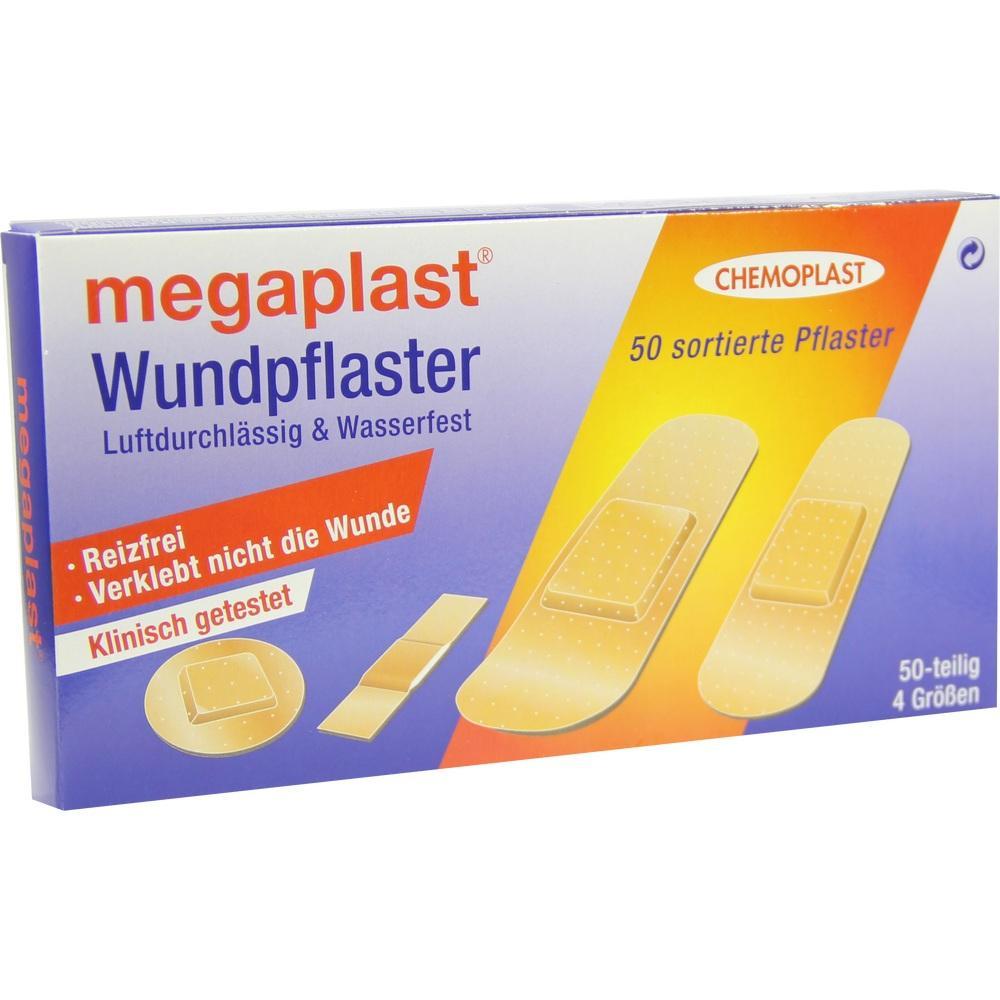 Verpackung mit Wundpflastern in verschiedenen Größen für die Wundversorgung.