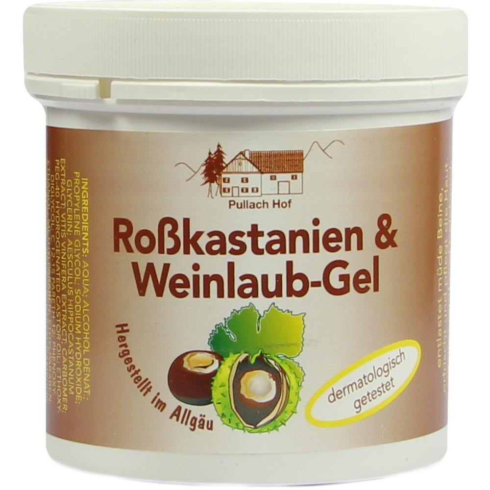 Eine Dose Roßkastanien und Weinlaub-Gel von Pullach Hof.