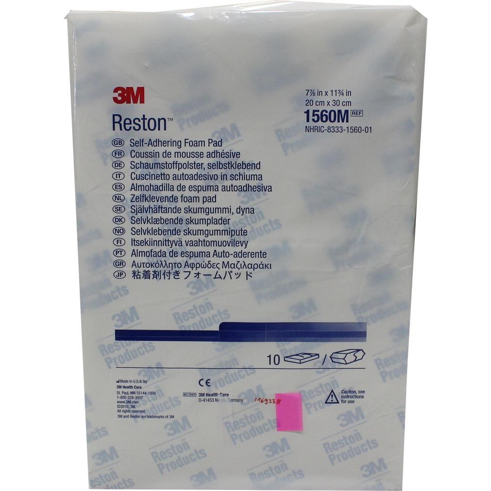 Verpackung von 3M Reston selbstklebenden Schaumstoffpolstern in verschiedenen Sprachen.