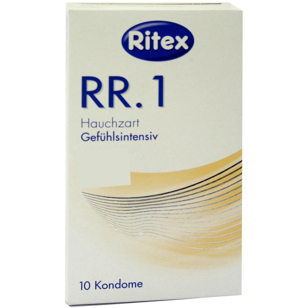 Eine Packung Ritex-Kondome mit 10 Stück.
