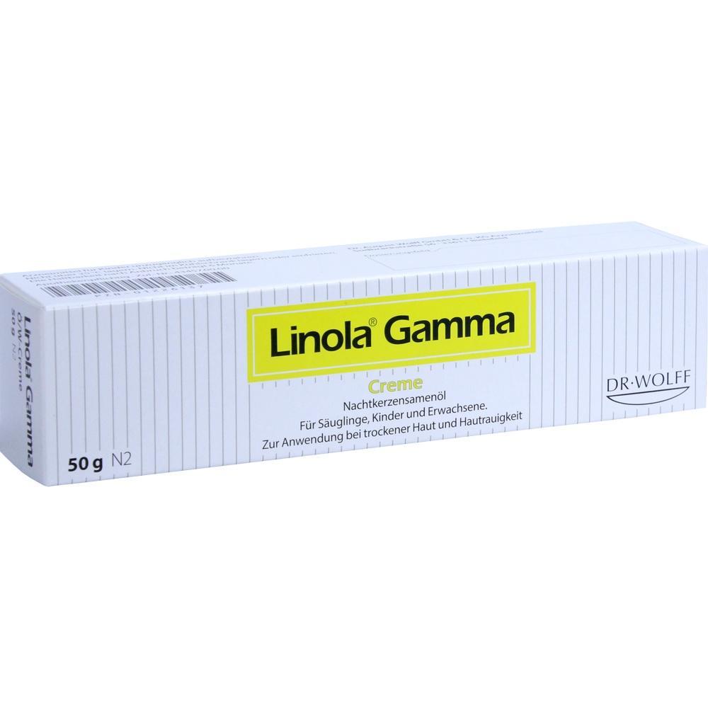 Eine Linola Gamma Creme-Packung für trockene Haut.