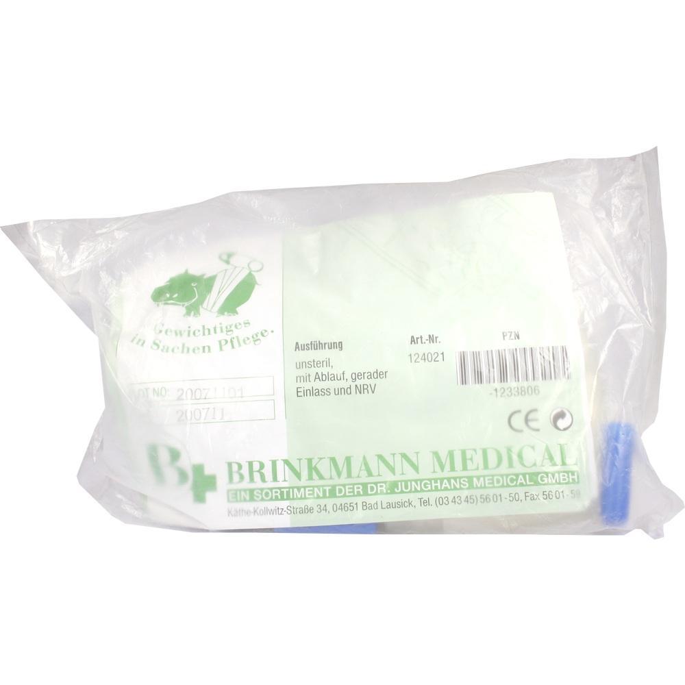 Kunststoffverpackung mit grüner Aufschrift eines medizinischen Produkts von Brinkmann Medical.