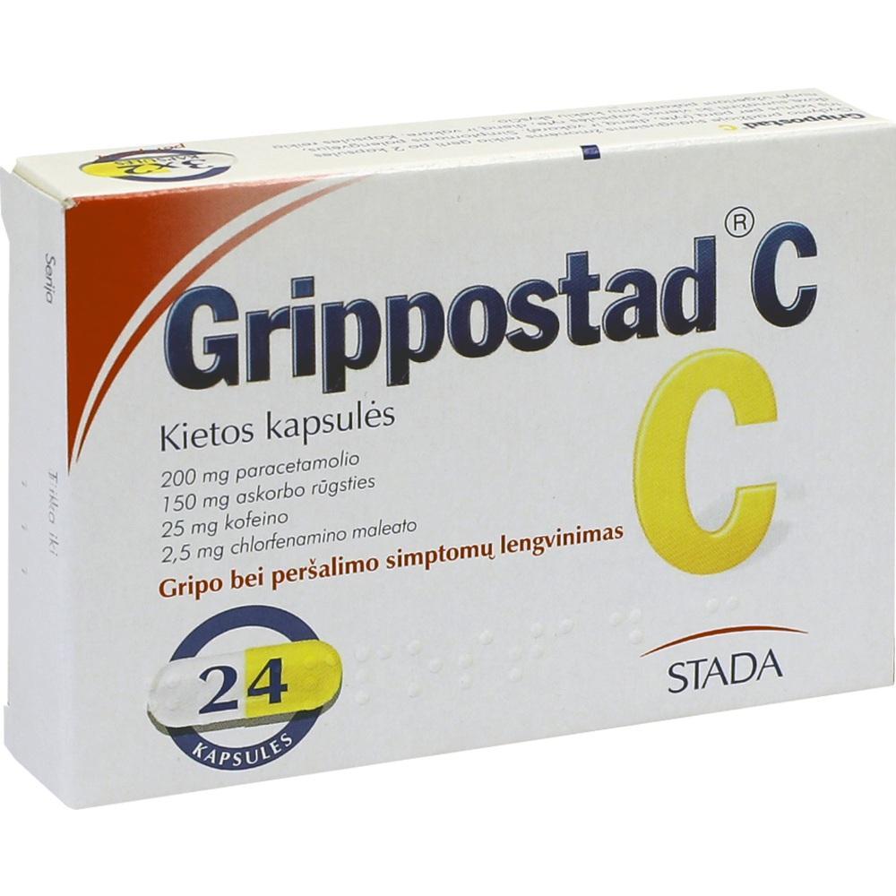 Eine Packung Grippostad C Kapseln zur Behandlung von Erk&auml;ltungssymptomen.